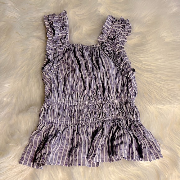 Purple and white striped matching summer outfit- size 14 - Picture 6 of 9